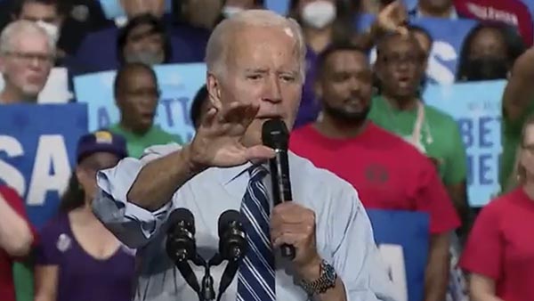 Watch: Biden Rally Disrupted by Protester Yelling â€œYou Stole the Electionâ€