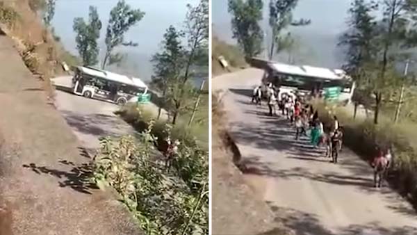 Watch: Electric Bus Fails To Climb Steep Hill, Passengers Forced To Jump Ship As It Begins Reversing