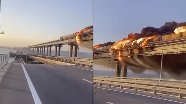 Massive Explosion Destroys the Only Bridge Between Russia and Crimea
