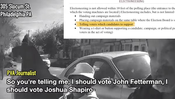 'Illegal Electioneering' for PA Dems Fetterman, Shapiro Caught on Undecover Video