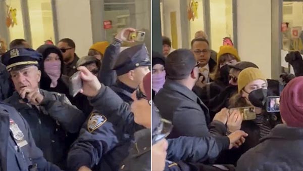 Watch: Protesters Clash with Antifa at NYC Drag Queen Story Hour