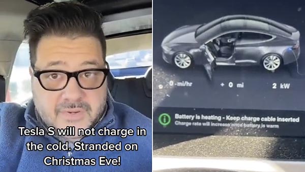 Tesla Owner Stranded on Christmas Eve After Cold Weather Paralyzes Battery