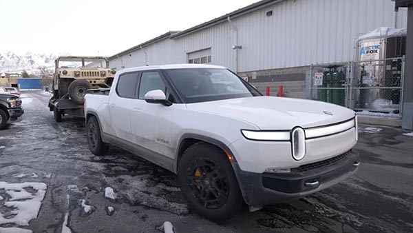 Man Tries Towing 10,000-Pound Trailer with EV Truck in Winter â€” All That Went Terribly Wrong